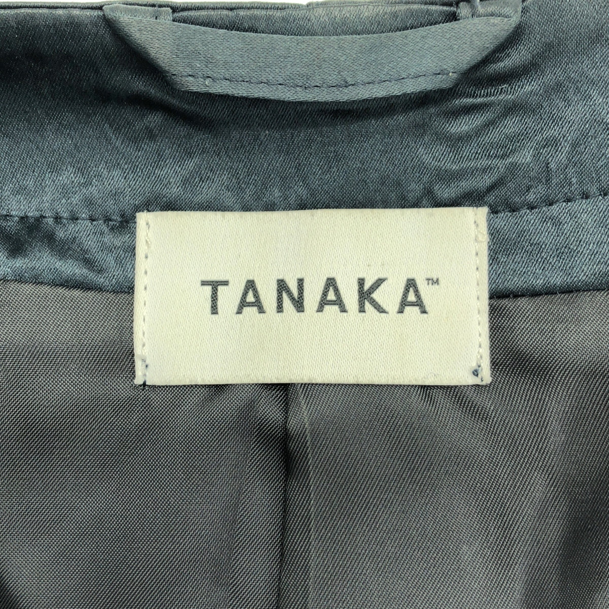 TANAKA / タナカ | NO COLLAR WORK JACKET サテン ノーカラー ワークジャケット | S | レディース