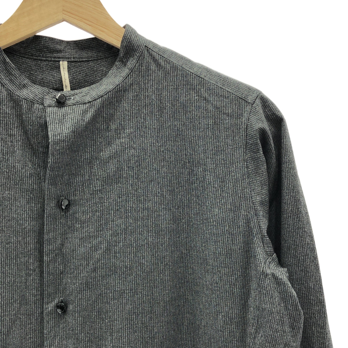 m's braque / エムズブラック | ウール 千鳥格子 シャツ チュニック | 40 | グレー系 | レディース