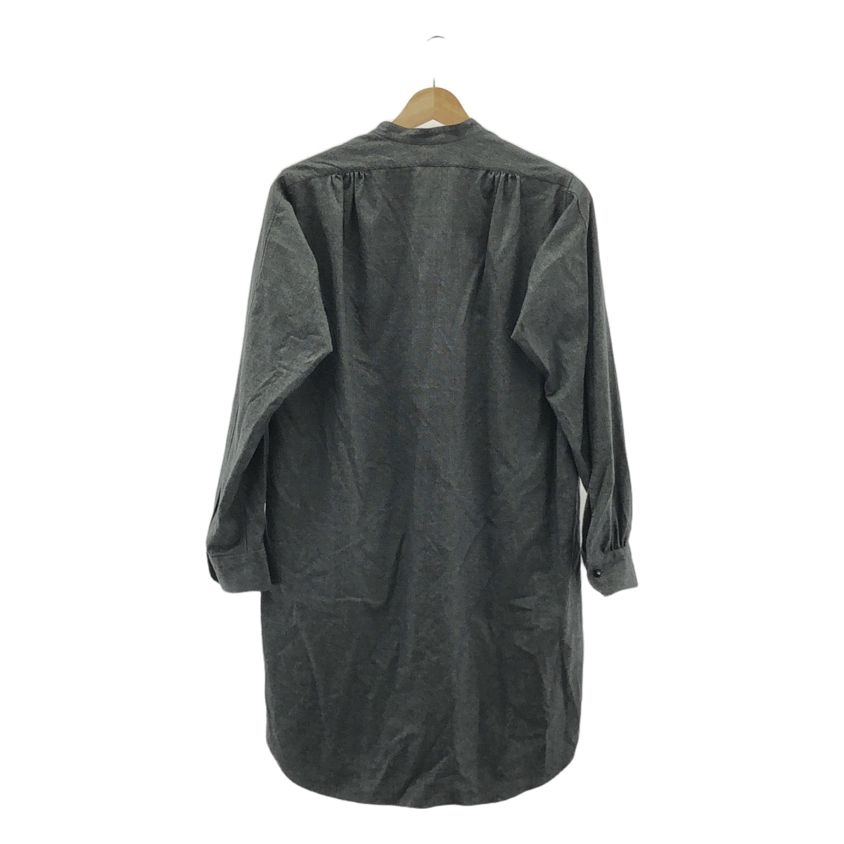 m's braque - m's braque / エムズブラック | ウール 千鳥格子 シャツ チュニック | 40 | グレー系 | レディース m's braque / エムズブラック | ウール 千鳥格子 シャツ