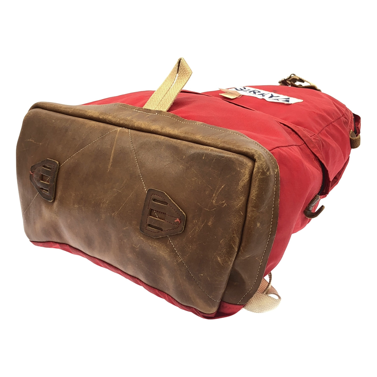 復古 / 復古服飾 | 80 年代復古 Gerry 雙層皮革背包，美國製造 | 紅色/棕色 | 男士