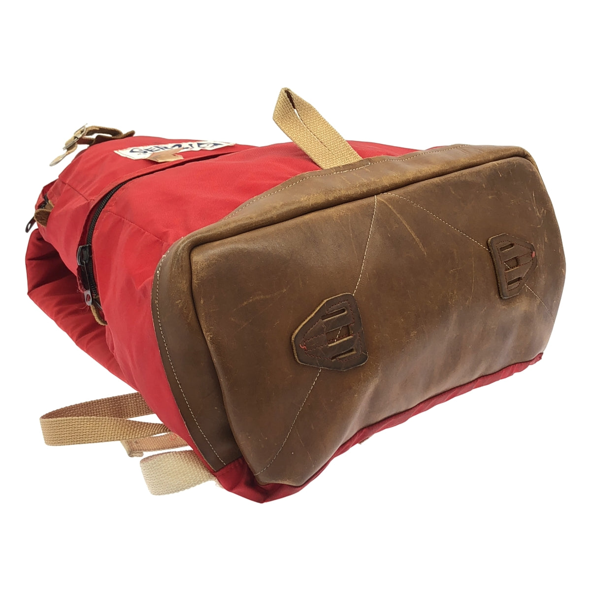 復古 / 復古服飾 | 80 年代復古 Gerry 雙層皮革背包，美國製造 | 紅色/棕色 | 男士
