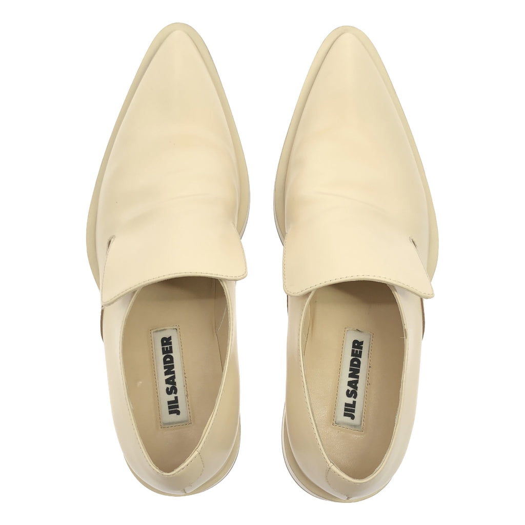 【美品】  JIL SANDER / ジルサンダー | ポインテッドトゥ スリッポン ローファー | 37 | アイボリー | レディース