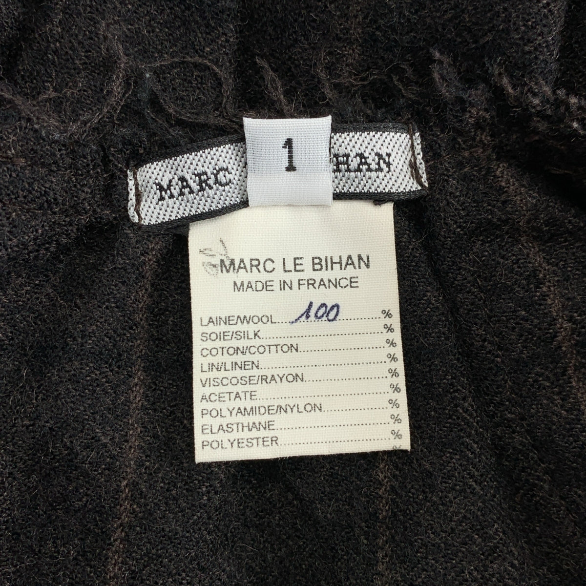 MARC LE BIHAN / マルクルビアン | ウール カットオフ バックボタン ギャザー ワンピース | 1 |