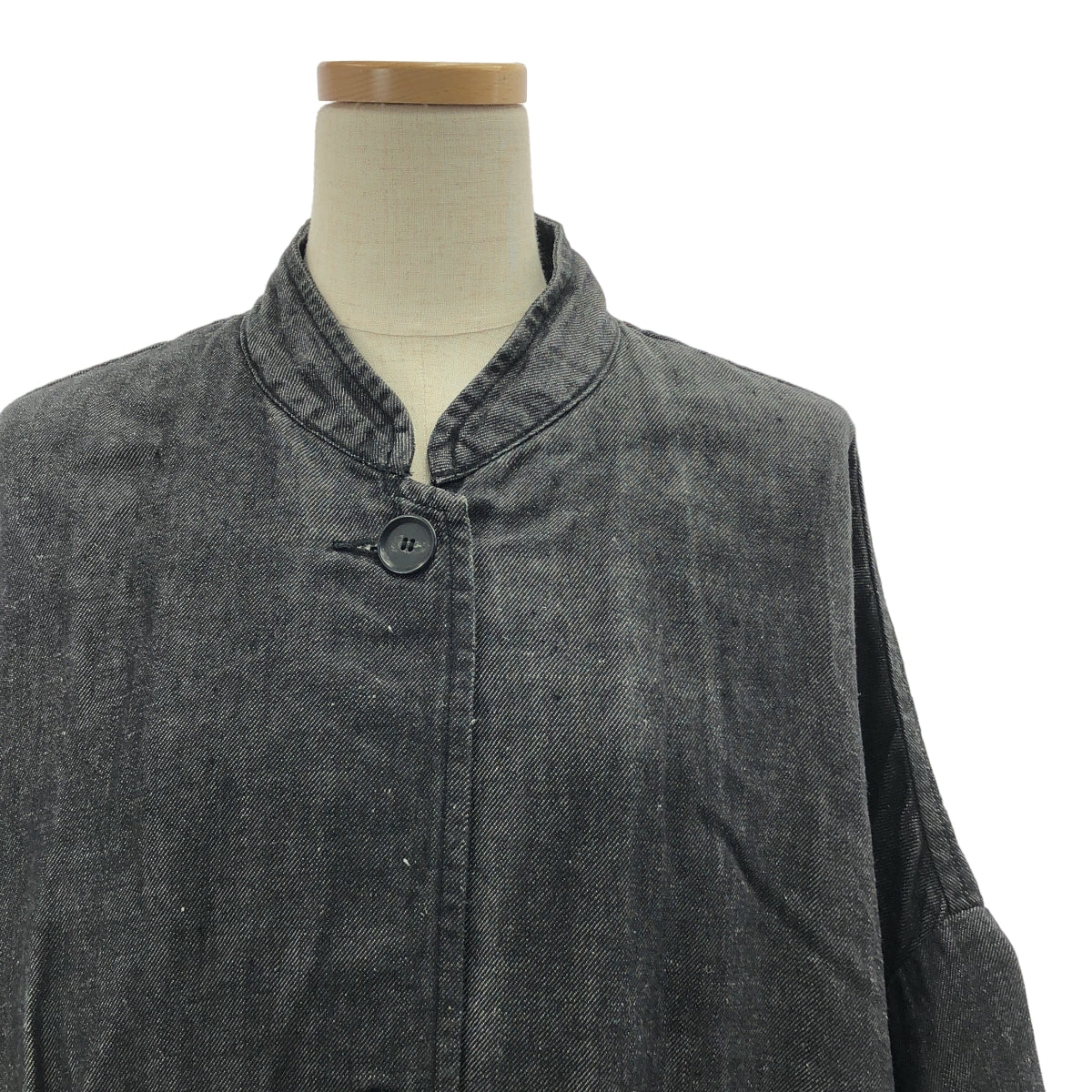 R&amp;D.M.Co / 올드맨즈 테일러 | 린넨 와이드 실루엣 롱 코트 | 블랙 |