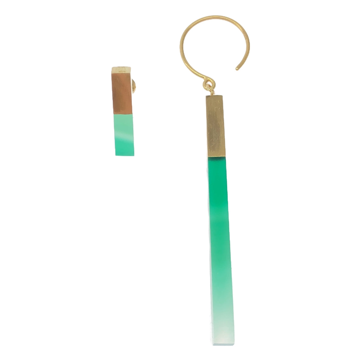 talkative / talkative | stick green chalcedony earrings / set |