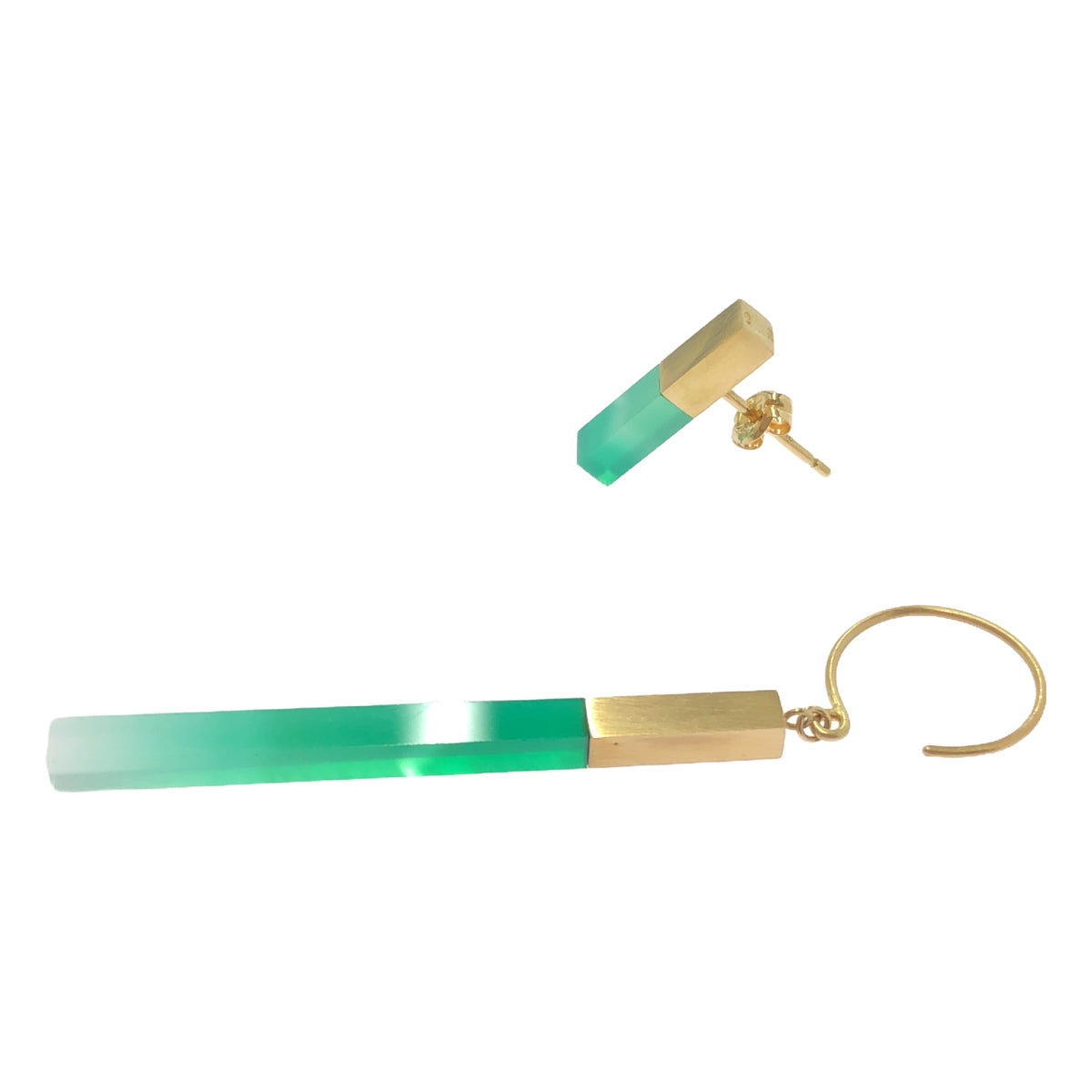 talkative / talkative | stick green chalcedony earrings / set |