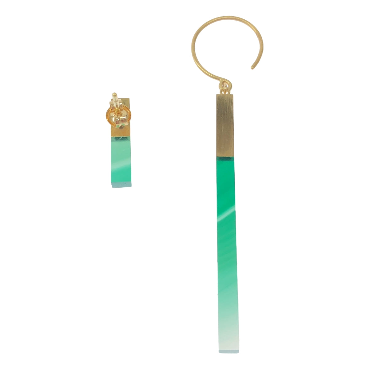 talkative / talkative | stick green chalcedony earrings / set |