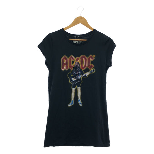 HYSTERIC GLAMOUR / ヒステリックグラマー | × ACDC  ROCK TEE / ロック プリント Tシャツ カットソー | F | black | レディース