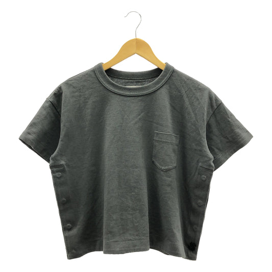 sacai / サカイ | 2024SS | s Cotton Jersey T-Shirt コットン サイドボタン Tシャツ | 1 | チャコールグレー | レディース