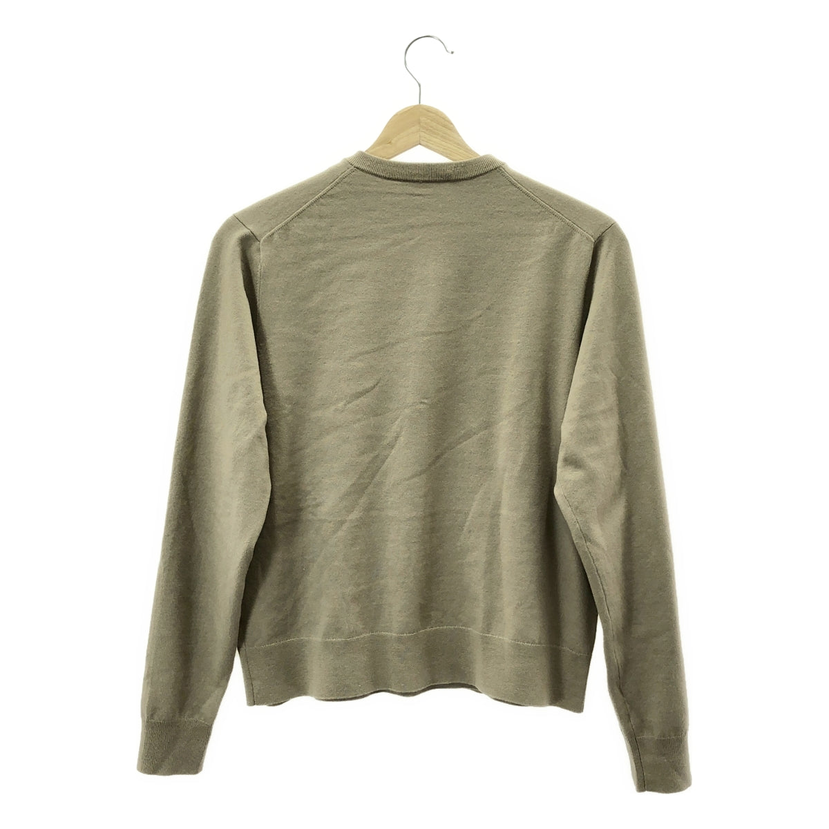 [品相良好] MUSE de Deuxieme Classe | 2023秋冬 |套裝 / 彈性羊毛圓領開襟衫套頭針織衫 | F |米色 |女性的