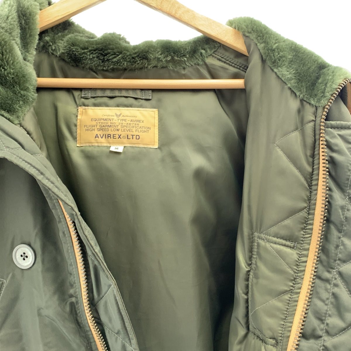 AVIREX / アヴィレックス | ラクーンファー付き N-3B タイトシルエット ミリタリー フライトジャケット | M | メンズ
