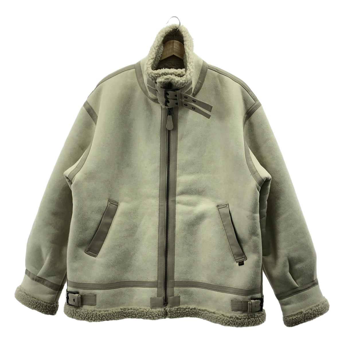 ALPHA INDUSTRIES / アルファインダストリーズ | 2024AW | B-3 フェイクムートン ジャケット | XL | オフホワイト / グレージュ | メンズ