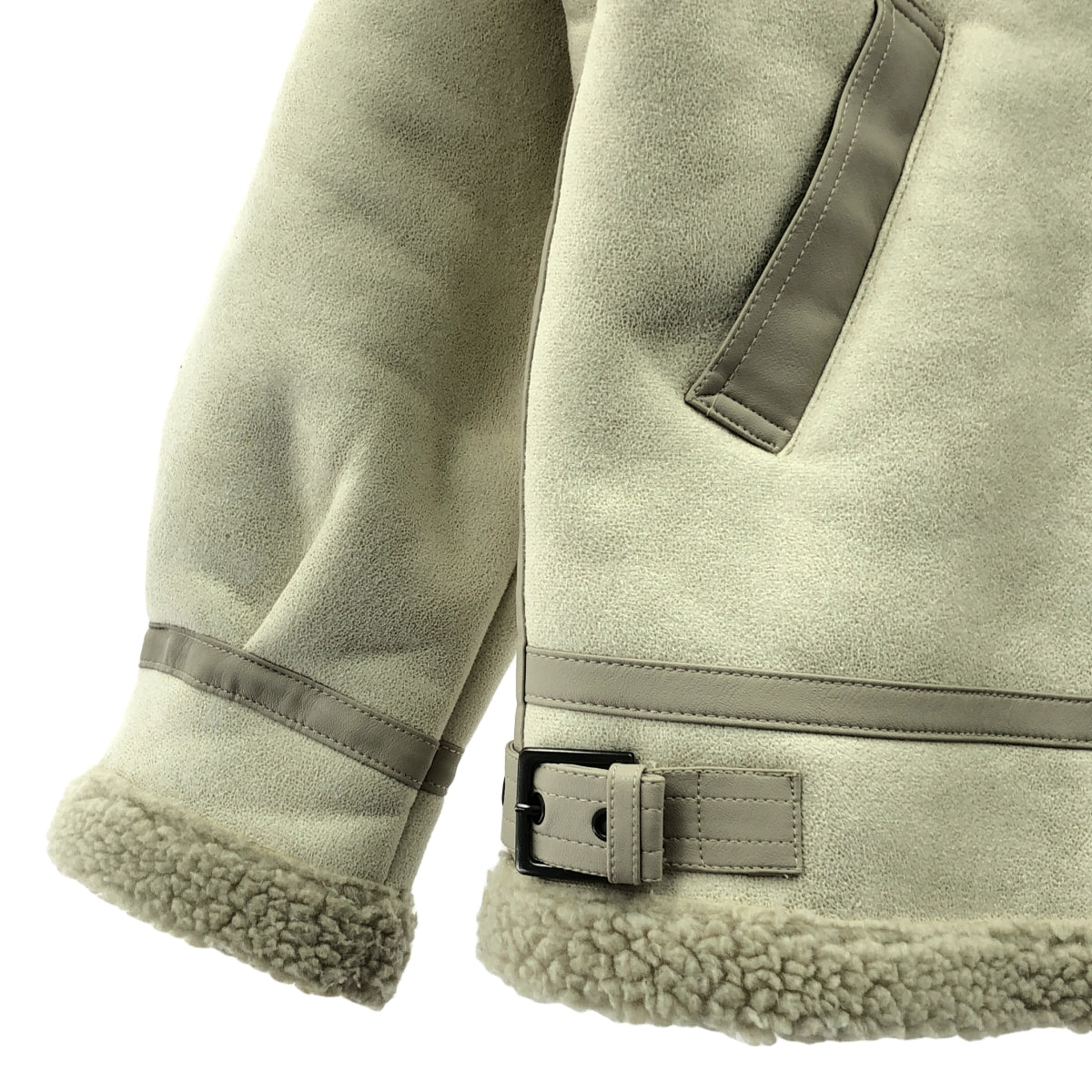 ALPHA INDUSTRIES / アルファインダストリーズ | 2024AW | B-3 フェイクムートン ジャケット | XL | オフホワイト / グレージュ | メンズ