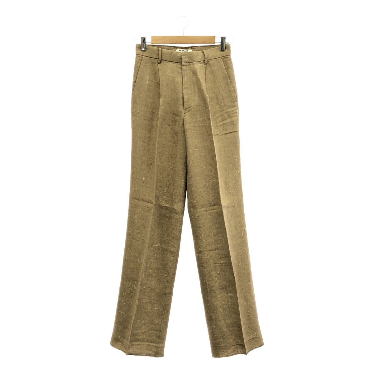 AURALEE | LINEN SILK SUMMER TWEED SLACKS PANTS | 0 | Beige | Women's