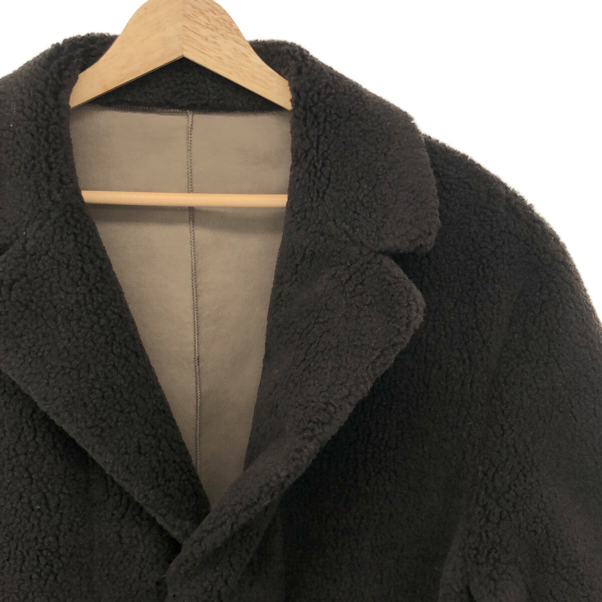 [New] SMUK | Faux shearling reversible coat | F | Brown/Grey | Women's