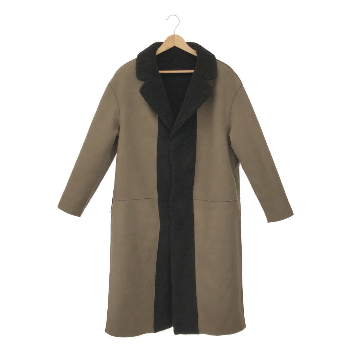 [New] SMUK | Faux shearling reversible coat | F | Brown/Grey | Women's