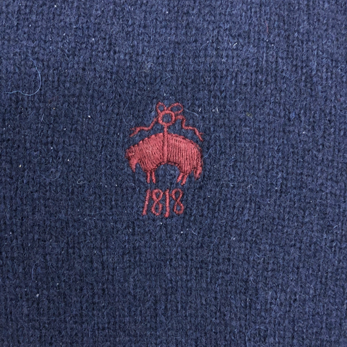 BROOKS BROTHERS / 브룩스 브라더스 | PURE LAMBSWOOL / 원포인트 로고 니트 스웨터 | M |