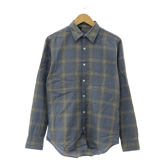 N.HOOLYWOOD | Cotton stretch check shirt | Size 38 | Blue | Men's