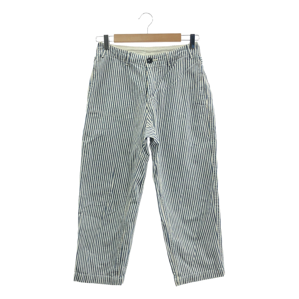 Ordinary fits / オーディナリーフィッツ | コットン ヒッコリー ベイカー パンツ | 00 | ホワイト/ブルー | レディース