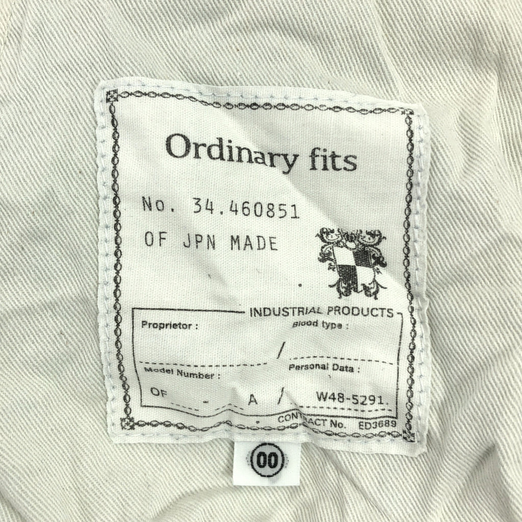 Ordinary fits / オーディナリーフィッツ | コットン ヒッコリー ベイカー パンツ | 00 | ホワイト/ブルー | レディース