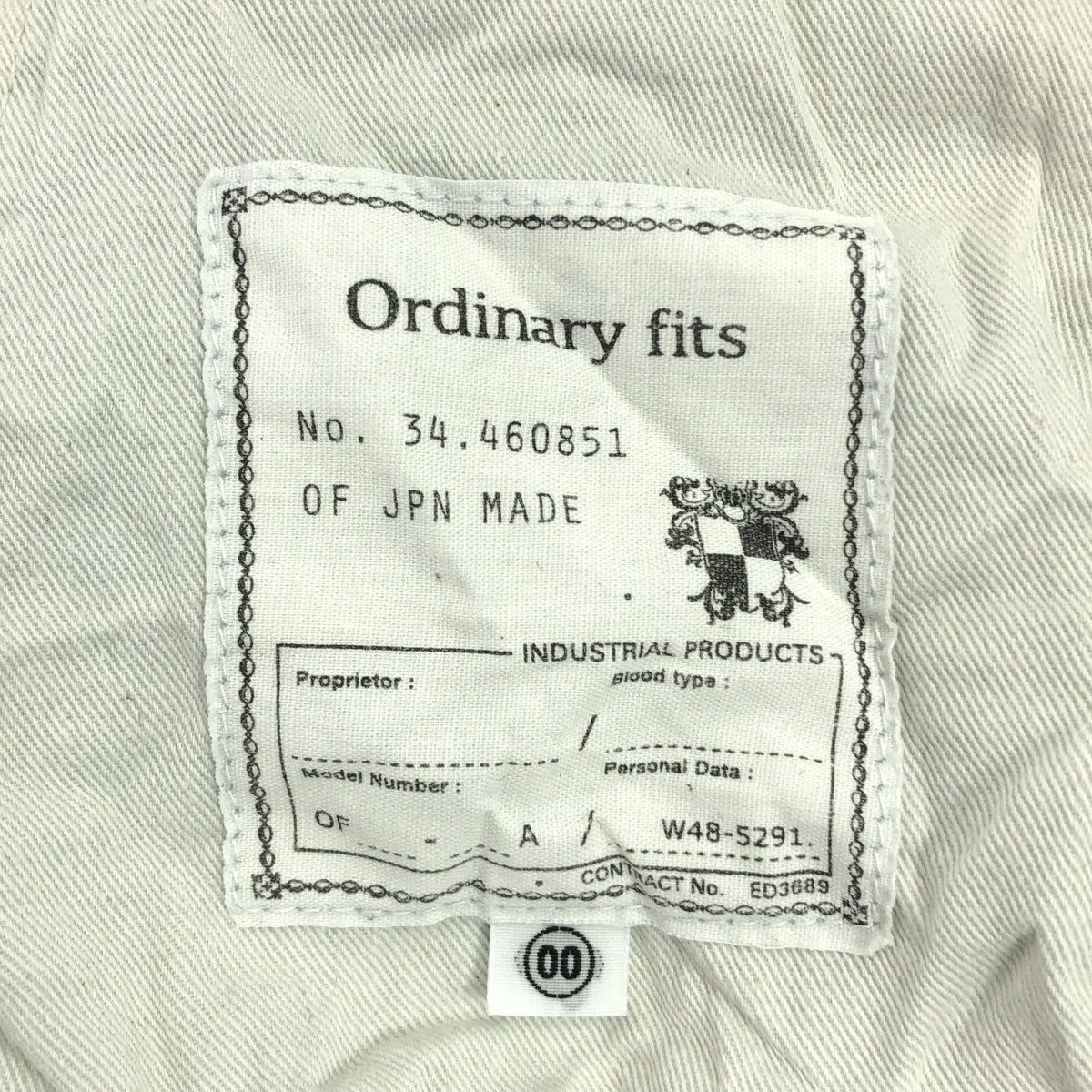 Ordinary fits / オーディナリーフィッツ | コットン ヒッコリー ベイカー パンツ | 00 | ホワイト/ブルー | レディース