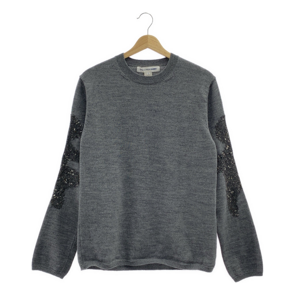 COMME des GARCONS SHIRT / 콤데 갤슨 셔츠 | 슬리브 디자인 크루 넥 니트 | S | 남성