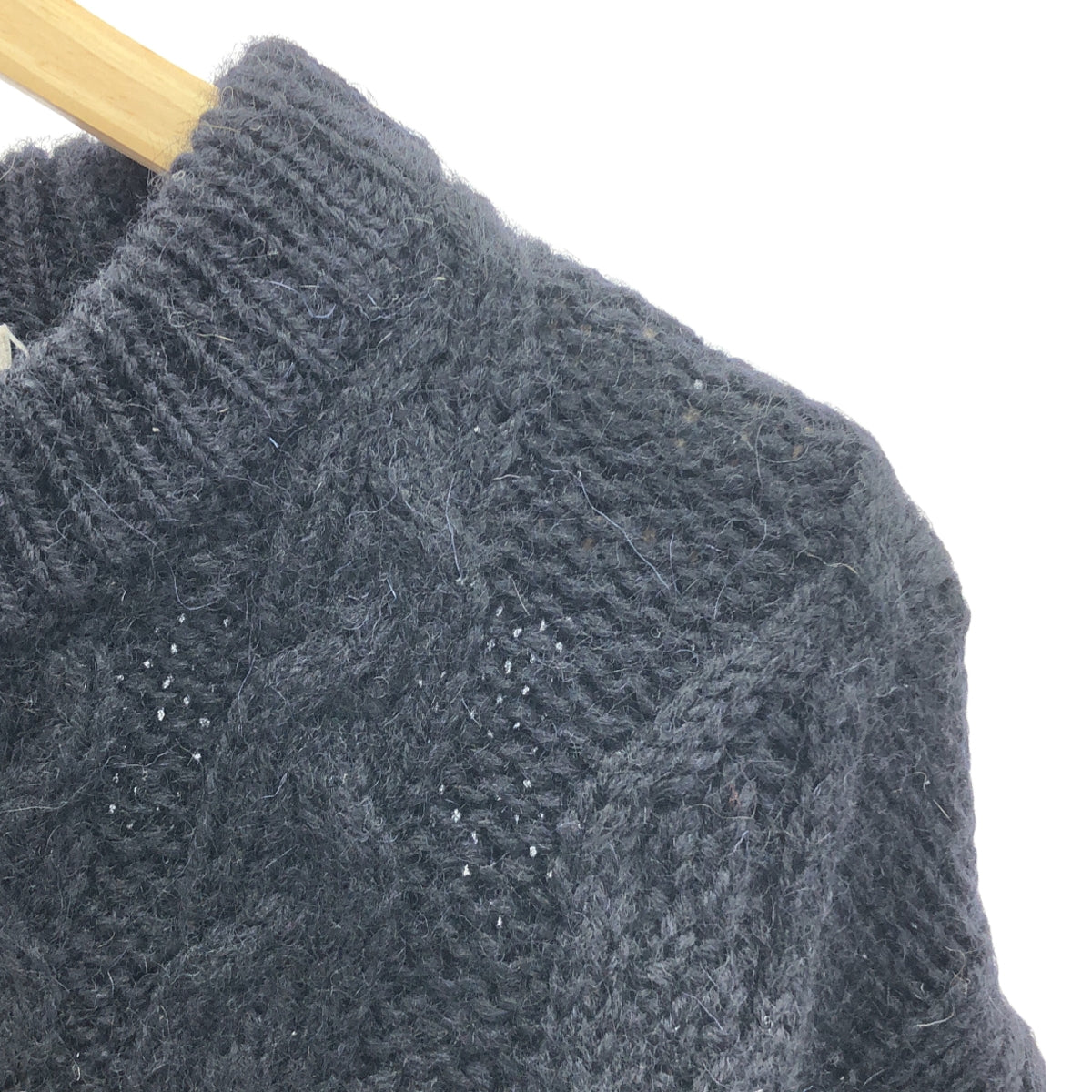 KERRY WOOLLEN MILLS | 羊毛阿蘭麻花針織套頭衫 | 40碼 | 深海軍藍 | 男款