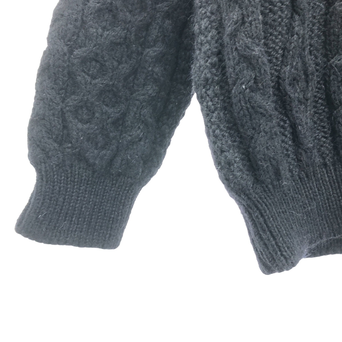 KERRY WOOLLEN MILLS | 羊毛阿蘭麻花針織套頭衫 | 40碼 | 深海軍藍 | 男款