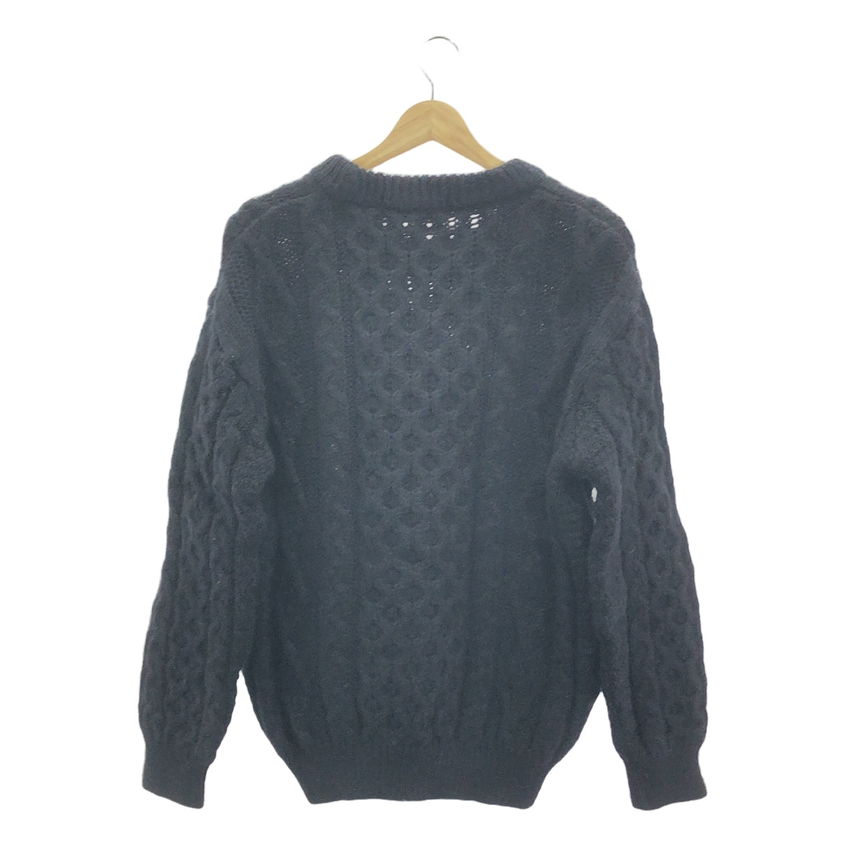 KERRY WOOLLEN MILLS | 羊毛阿蘭麻花針織套頭衫 | 40碼 | 深海軍藍 | 男款