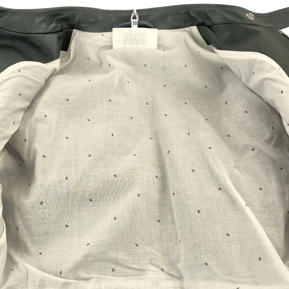 [新品] MM6 Maison Margiela | 2022春夏 |牛皮單騎手夾克 |尺寸 38 |深綠色 |女性的