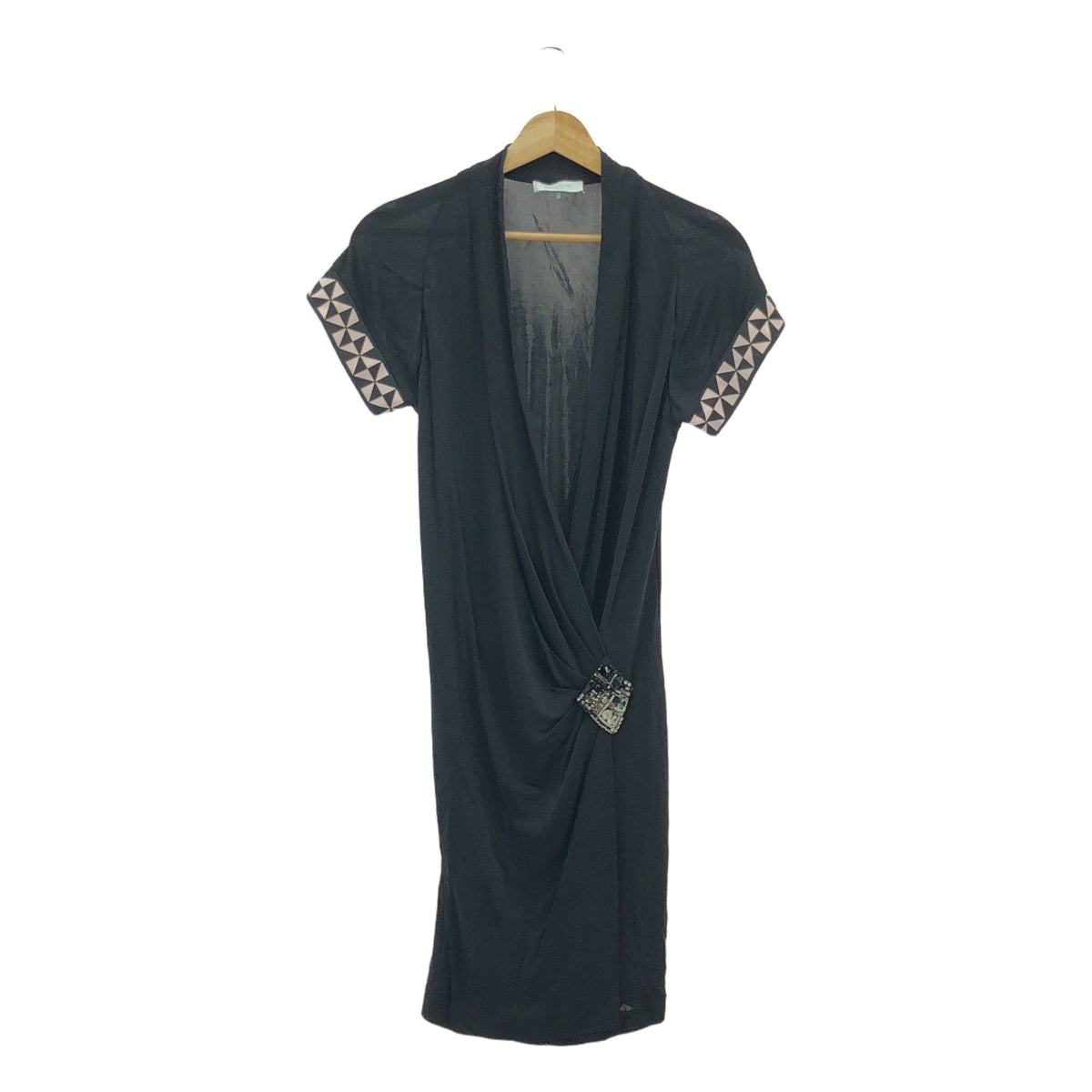 EMILIO PUCCI / エミリオプッチ | レーヨン ビジュー装飾 ドレス ワンピース | 38 | ブラック | レディース