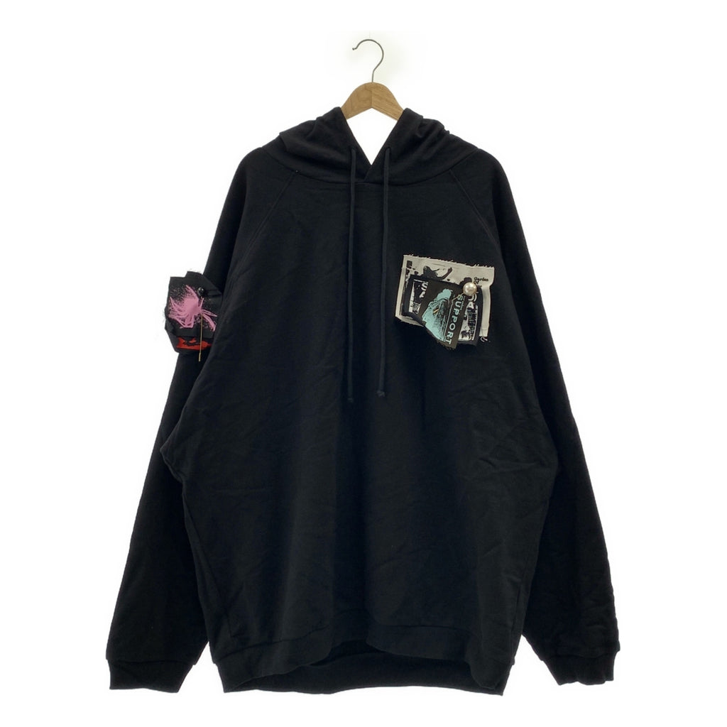 RAF SIMONS / 거친 시몬스 | 2020SS | oversized hoodie with patches &amp; pins 패치 &amp; 핀 오버 사이즈 후디 파커 | S |