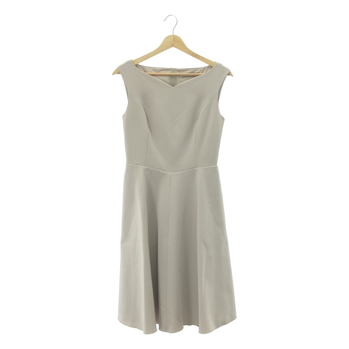 [狀況極佳] FOXEY NEW YORK | 無袖三醋酸纖維洋裝 | 尺寸 40 | 灰褐色 | 女款