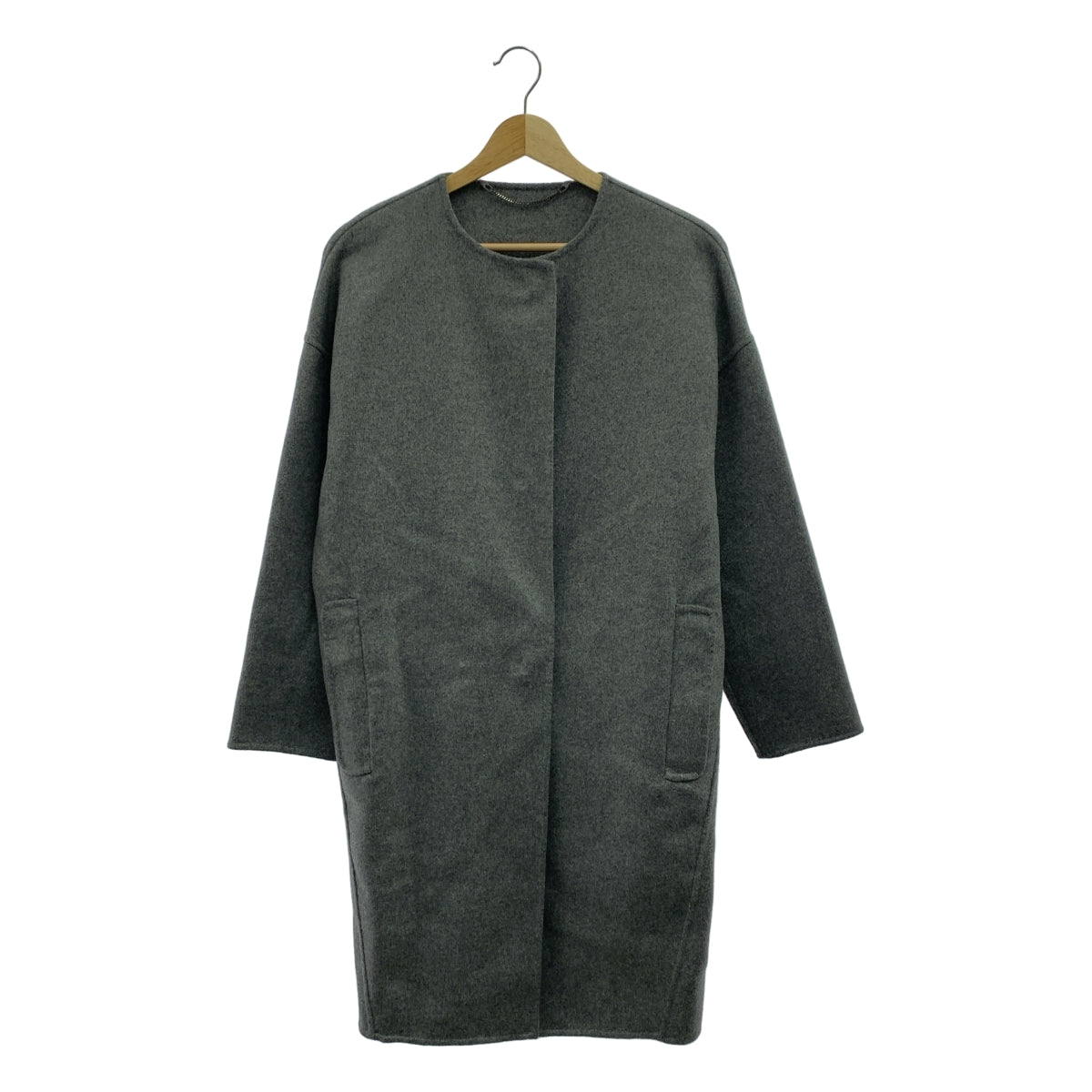 ADORE / アドーア | ノーカラー リバー ロングコート | 36 | レディース