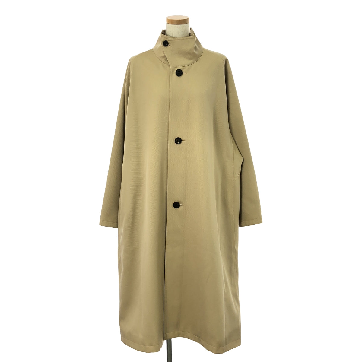 CABaN / Cavan | Wool gabardine stand-up collar coat | S | Women's