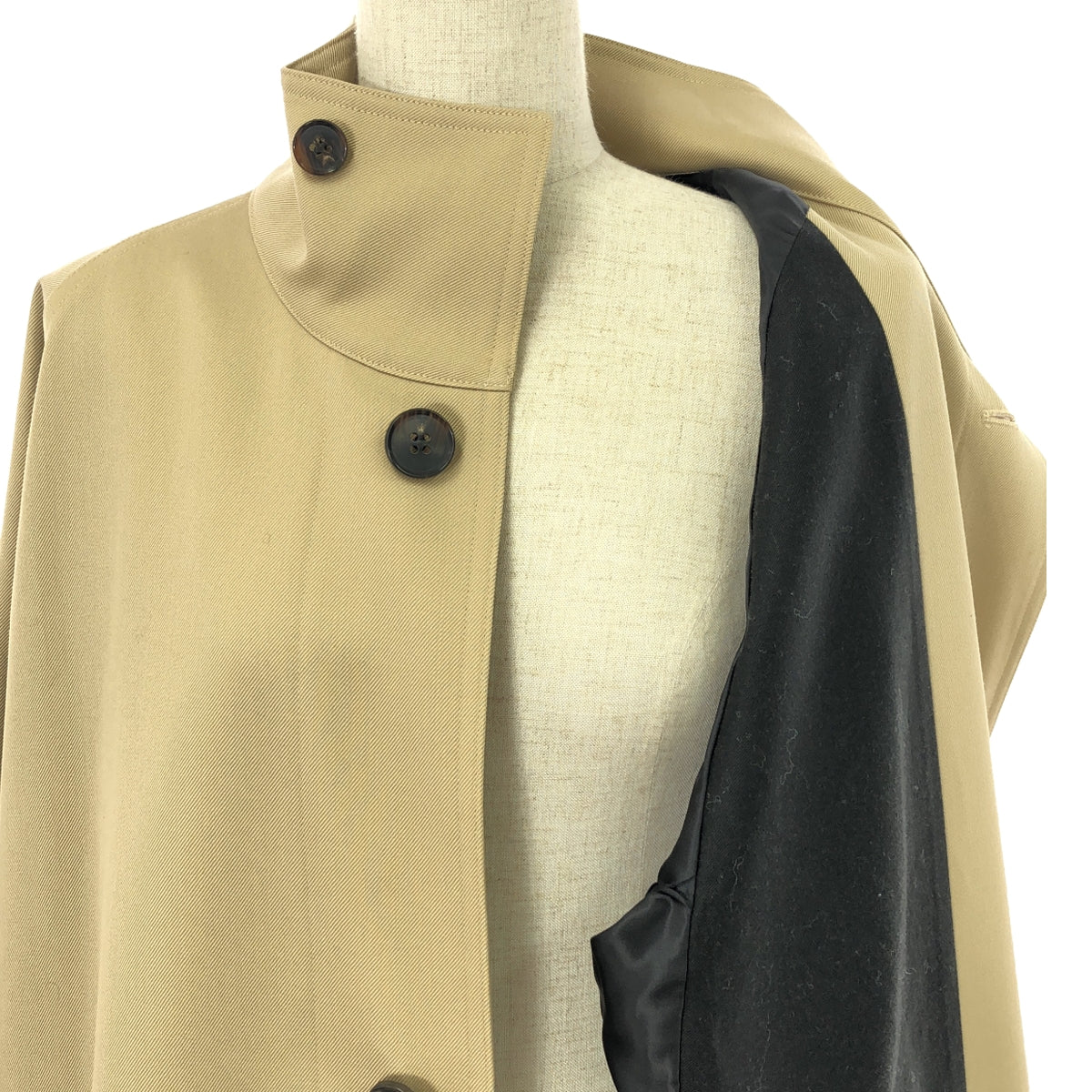 CABaN / Cavan | Wool gabardine stand-up collar coat | S | Women's