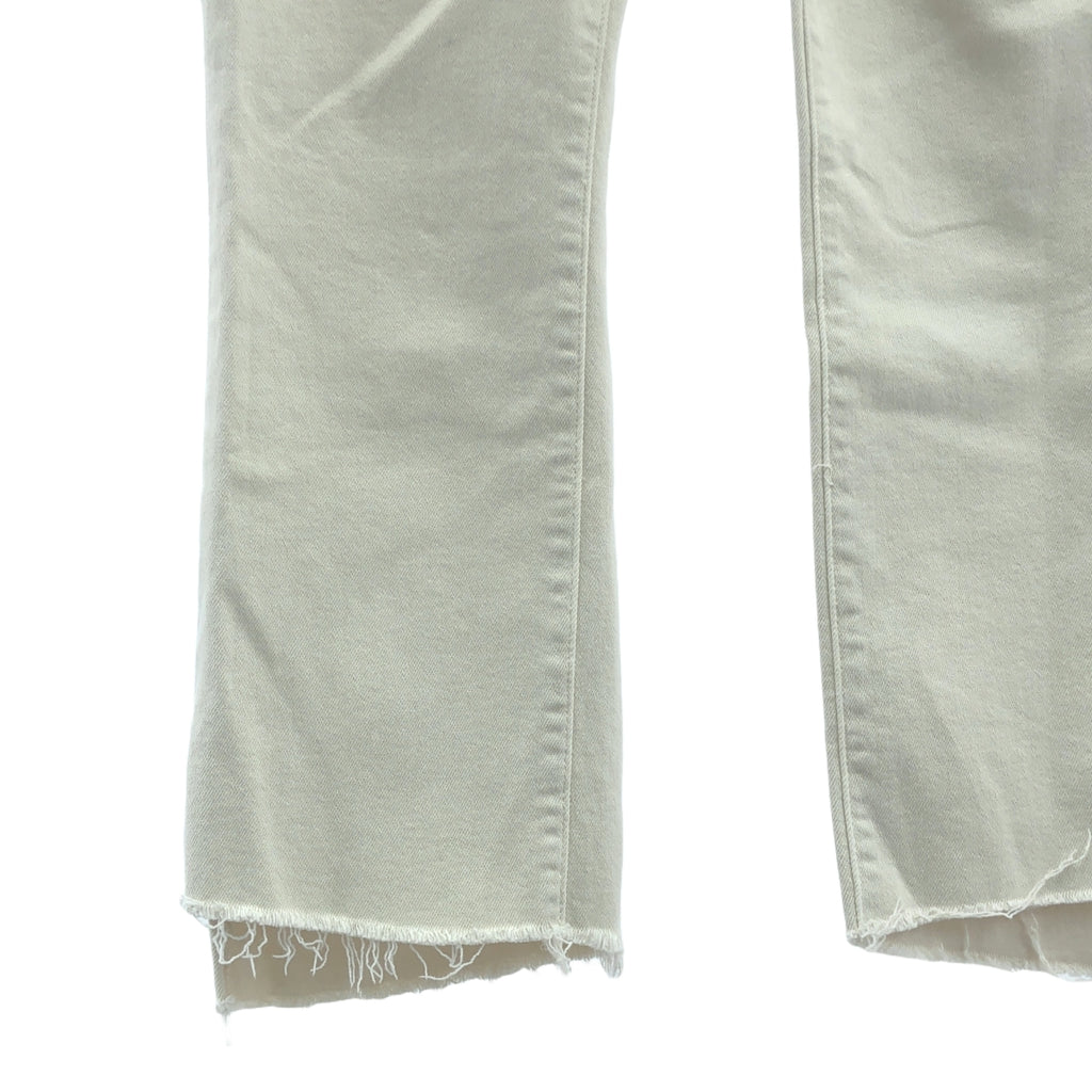 【美品】  MOTHER / マザー | THE INSIDER CROP STEP FRAY / ストレッチ カットオフ デニムパンツ | 29 | エクリュ | レディース