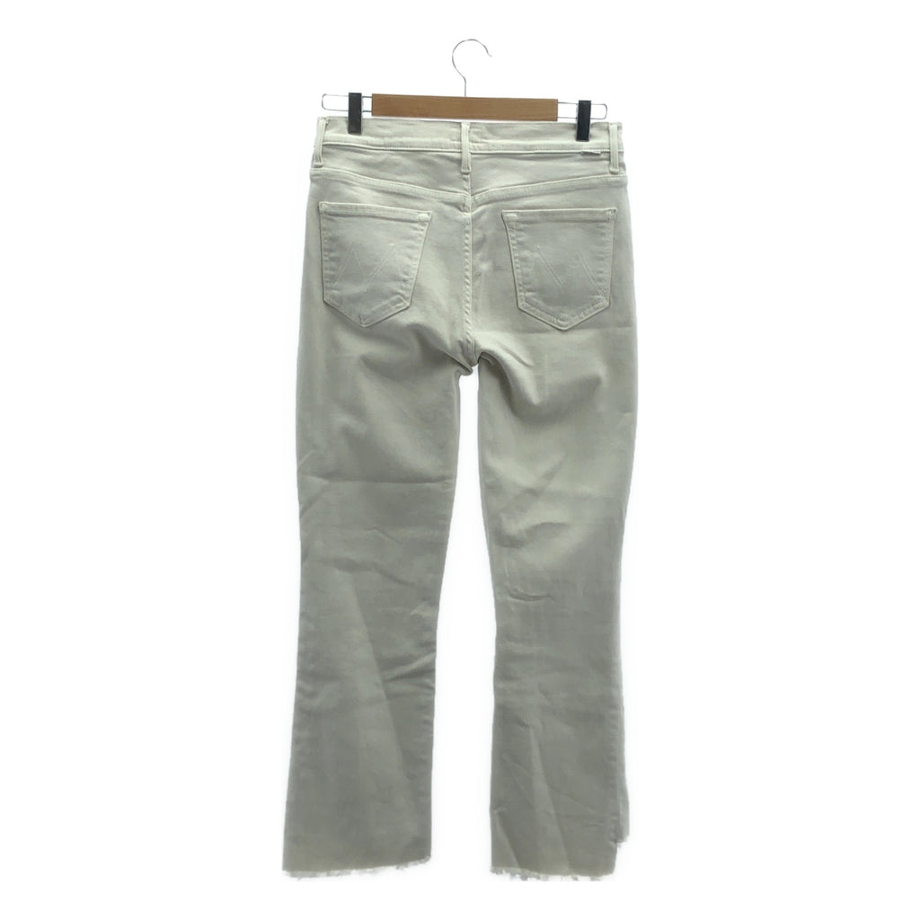 【美品】  MOTHER / マザー | THE INSIDER CROP STEP FRAY / ストレッチ カットオフ デニムパンツ | 29 | エクリュ | レディース