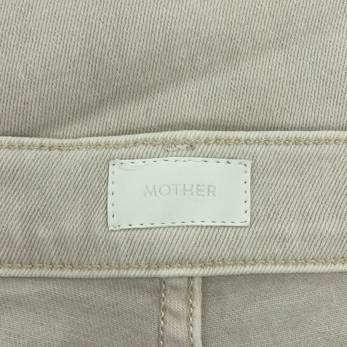 【美品】  MOTHER / マザー | THE INSIDER CROP STEP FRAY / ストレッチ カットオフ デニムパンツ | 29 | エクリュ | レディース