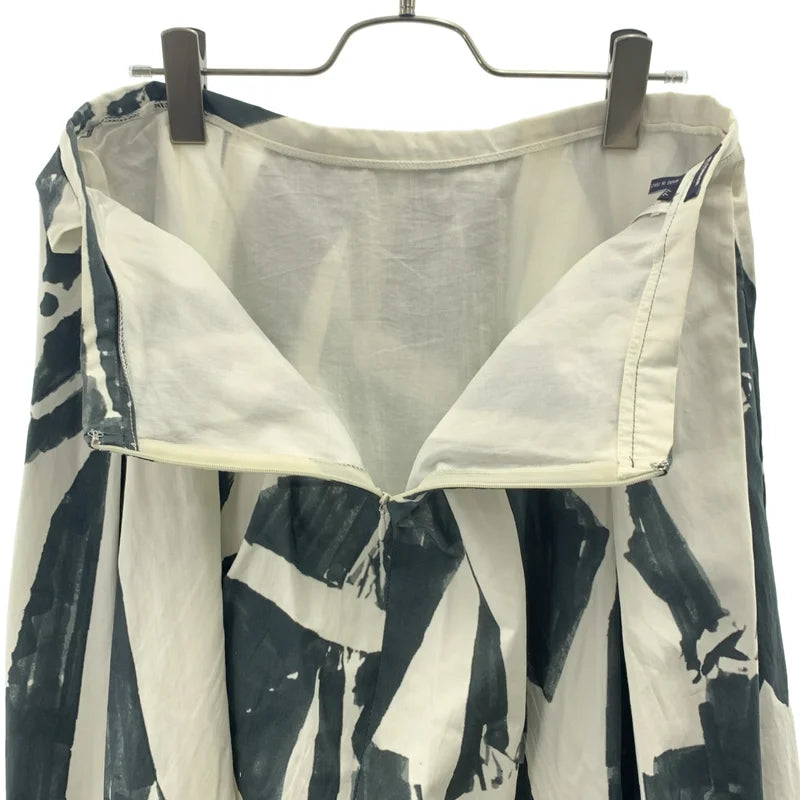 JIL SANDER NAVY / ジルサンダーネイビー | タック プリント ロングスカート | 44 | レディース