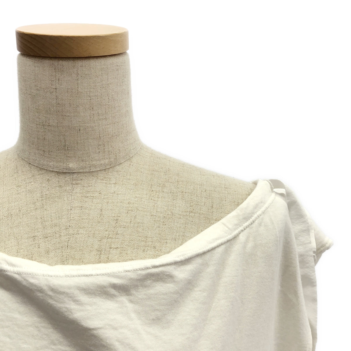 PRADA / 프라다 | 변형 백 로고 드로 스트링 슬릿 오버 컷 톱 | S | 화이트 | 여성