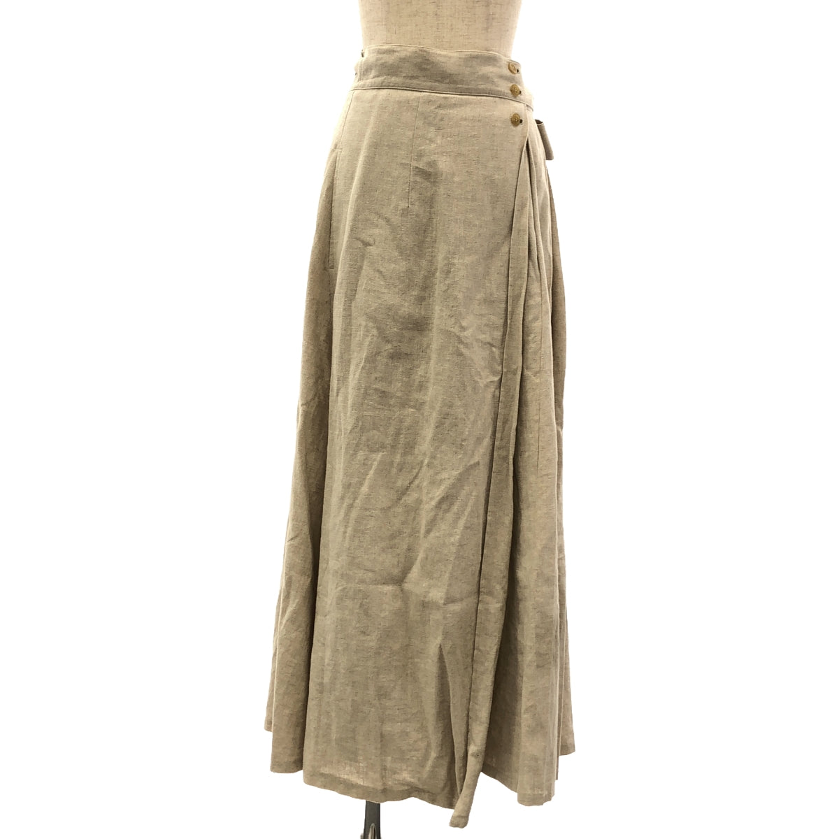 foufou / フーフー | linen wrap tuck skirt リネンラップタックスカート | 1 | ベージュ | レディース