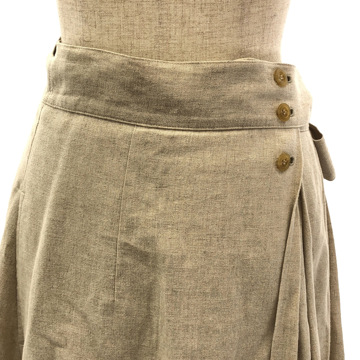 foufou / フーフー | linen wrap tuck skirt リネンラップタックスカート | 1 | ベージュ | レディース