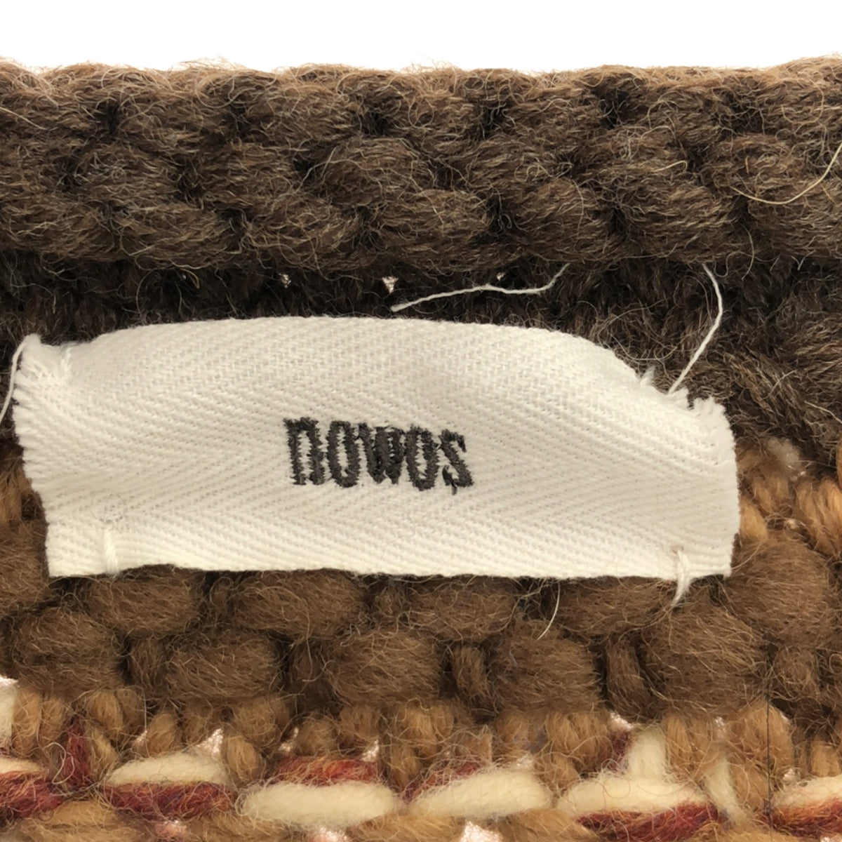 【新品】  NOWOS / ノーウォス | ウール ノルディック柄 カウチン フリンジ ニットカーディガン ジャケット | F | ホワイト | レディース