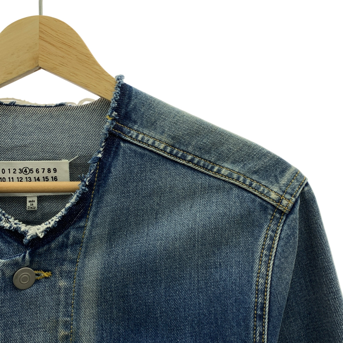 Maison Margiela / 메종 마르젤라 | 2021AW | 데미지 가공 노 컬러 데님 재킷 | 38 | 여성