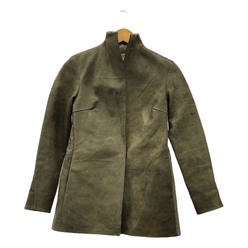【美品】  m.a+ / エムエークロス | HORSE LEATHER / SILK CREPE LINING / レザー ジャケット / 総裏地 | 40 | gray | レディース