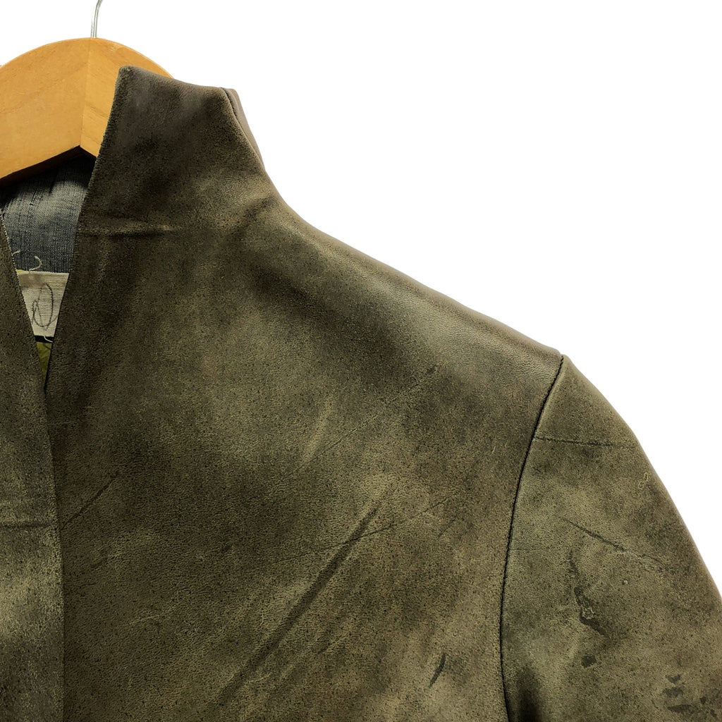 【美品】  m.a+ / エムエークロス | HORSE LEATHER / SILK CREPE LINING / レザー ジャケット / 総裏地 | 40 | gray | レディース