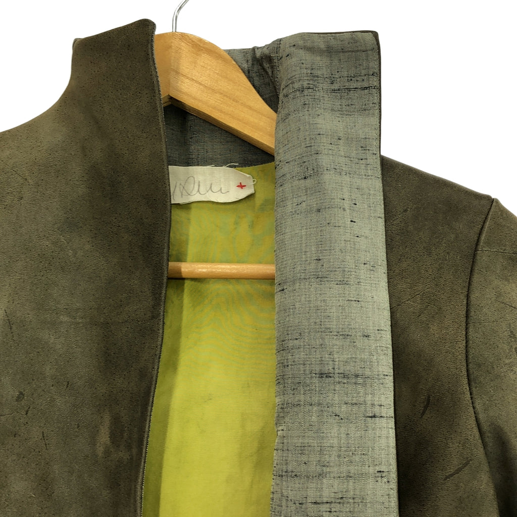【美品】  m.a+ / エムエークロス | HORSE LEATHER / SILK CREPE LINING / レザー ジャケット / 総裏地 | 40 | gray | レディース