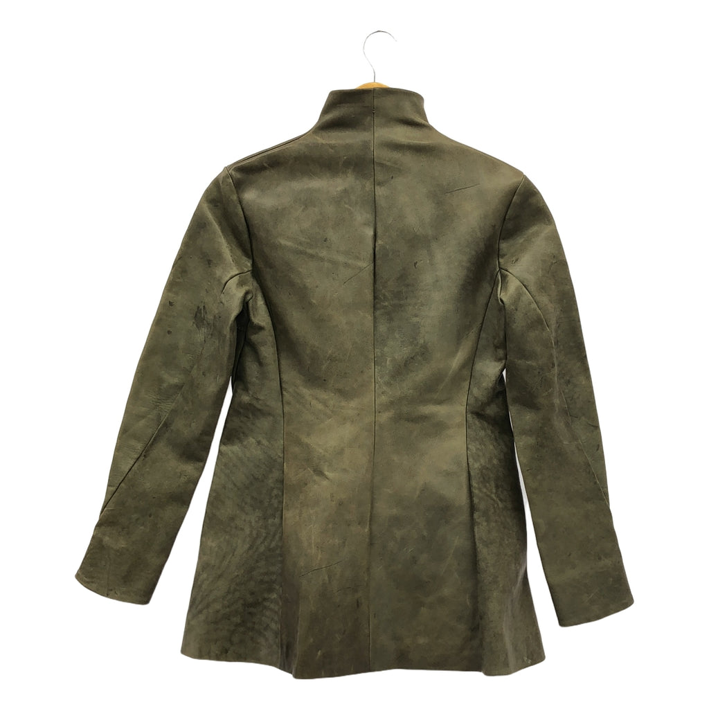 【美品】  m.a+ / エムエークロス | HORSE LEATHER / SILK CREPE LINING / レザー ジャケット / 総裏地 | 40 | gray | レディース