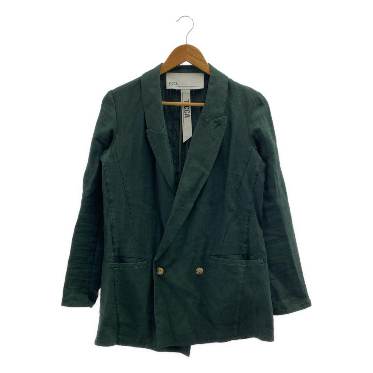 TICCA / ティッカ | リネン ダブルブレスト テーラードジャケット | 1 | レディース